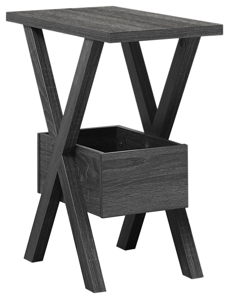 Rectangular Grey Laminated Wood Accent Table