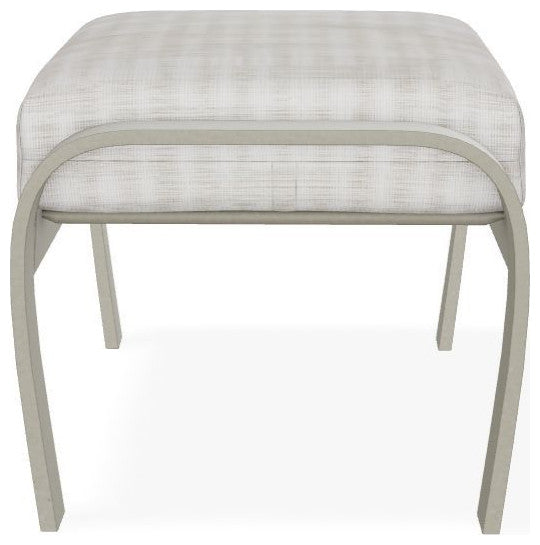 Belle Isle Cushion Outdoor Ottoman, Illusion Plaid Birch/Storm