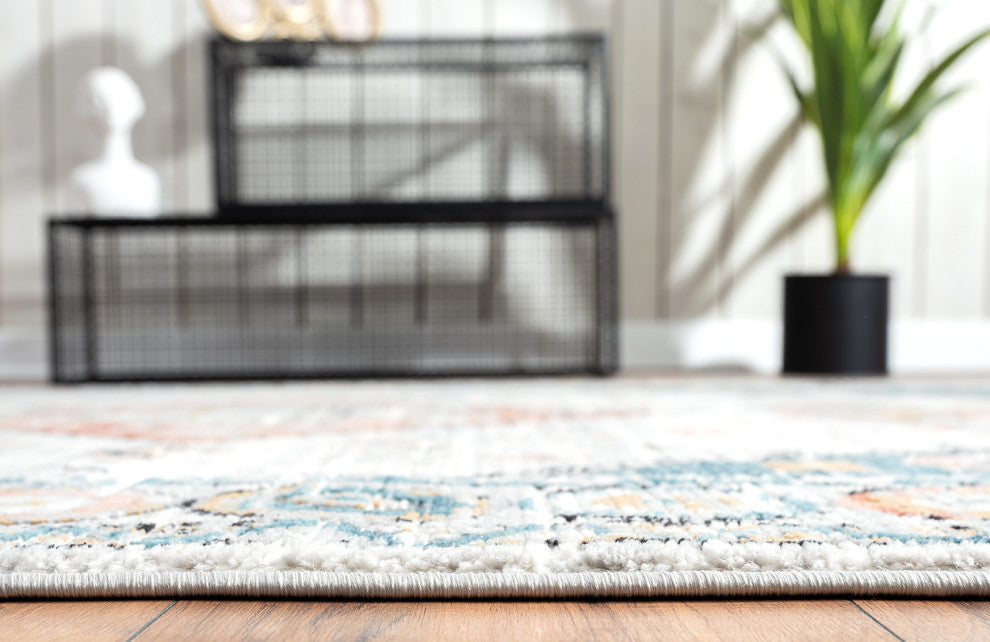 Abani Rugs Azure AZR170B Vintage Blue Ivory Diamond Area Rug