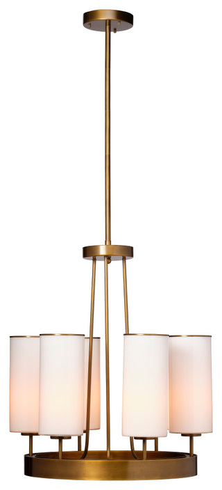 Kingdom Glass 6-Light Chandelier, Antique Brass