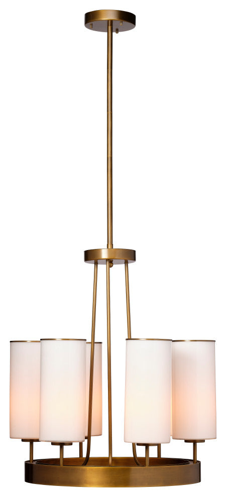 Kingdom Glass 6-Light Chandelier, Antique Brass