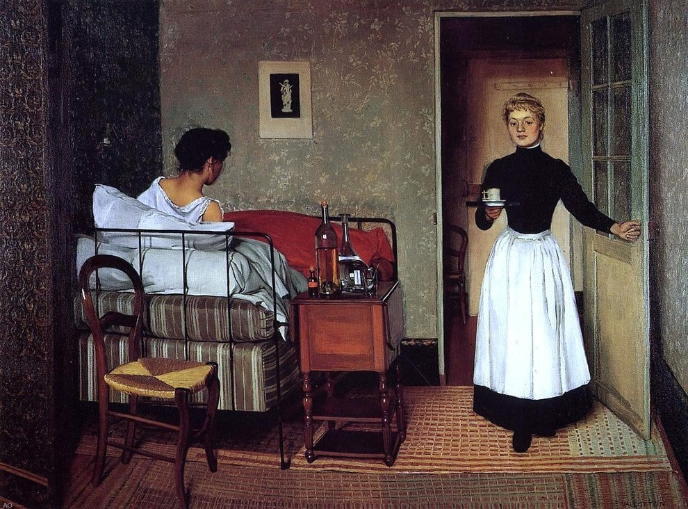 Felix Vallotton The Sick Girl, 21"x28" Gallery Wrapped Canvas Print