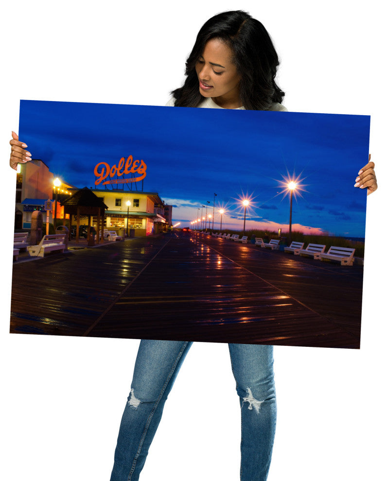 Early Morning at Dolles Night Photography Unframed Wall Art Print, 24" X 36"