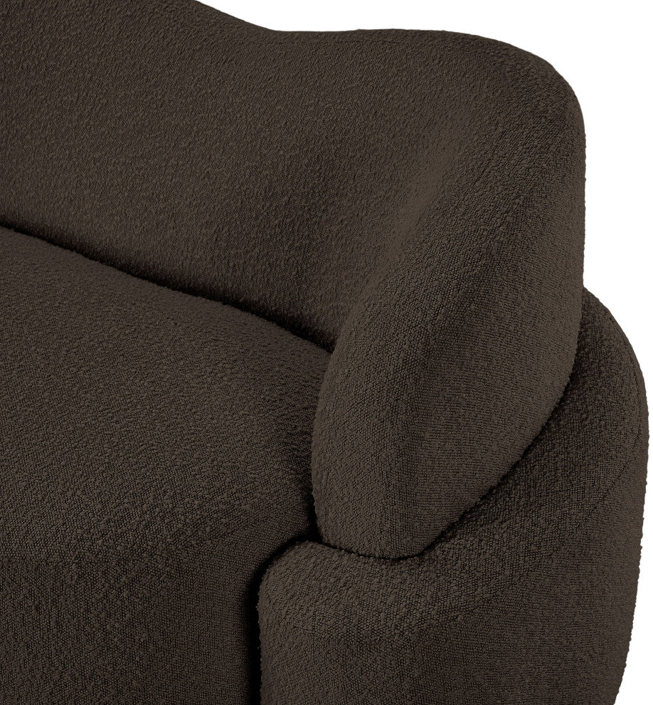 Principessa Boucle Fabric Chair, Brown, Loveseat