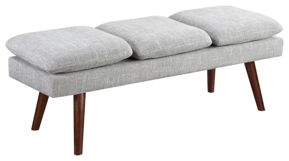 Amanda 54" Mid-Century Bench, Gray