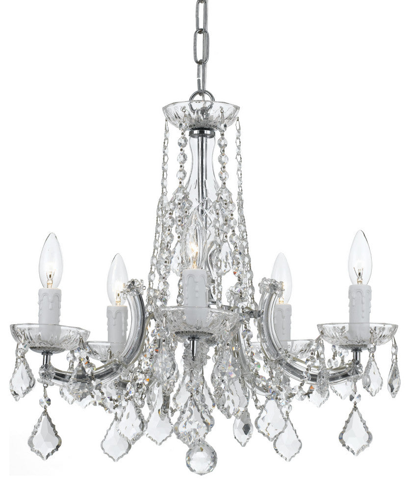 Crystorama Traditional Crystal Five Light Chandelier 4576-CH-CL-MWP