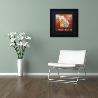 "Georgia Map" Matted Framed Canvas Art by Design Turnpike