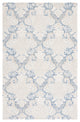Safavieh Micro-Loop Mlp539M Damask Rug, Blue and Ivory, 4'0"x6'0"