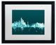Michael Tompsett ''New York Skyline Teal'' Matted Framed Art, 16x20