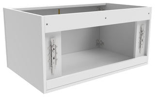 CastelloUSA Alpine 30" Wall Mounted Vanity, Base Only, White, Gold Handles