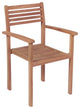 vidaXL 4x Solid Teak Wood Patio Chairs with Light Blue Cushions Lounge Seat