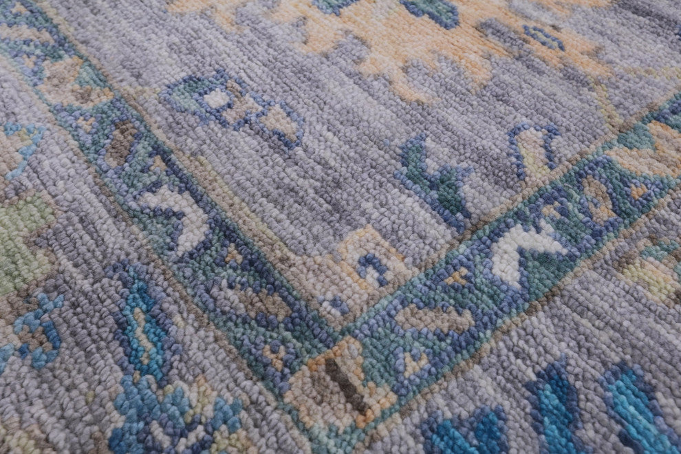 8' 11" X 11' 1" Hand Knotted Turkish Oushak Wool Rug - Q13365