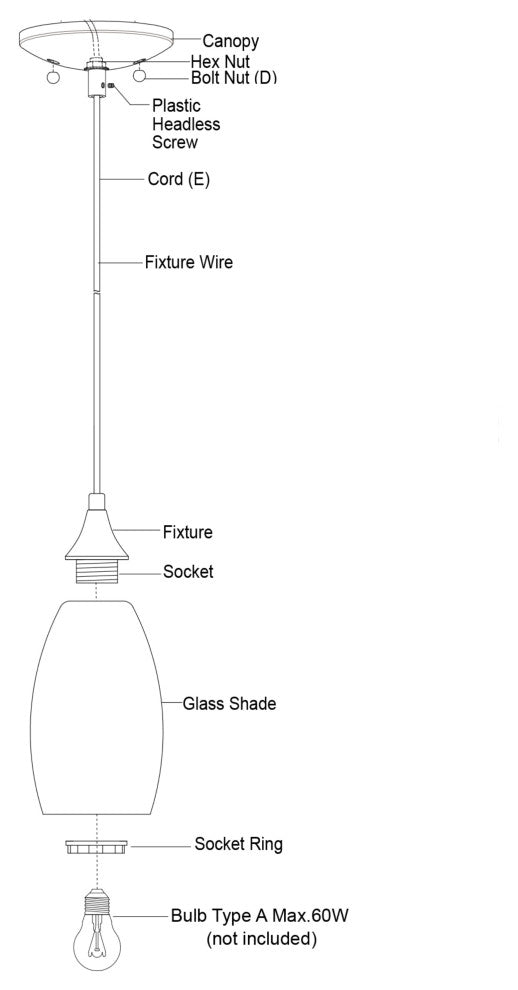 Milano 4.75" Mini Pendant Azzura Glass Matte Black