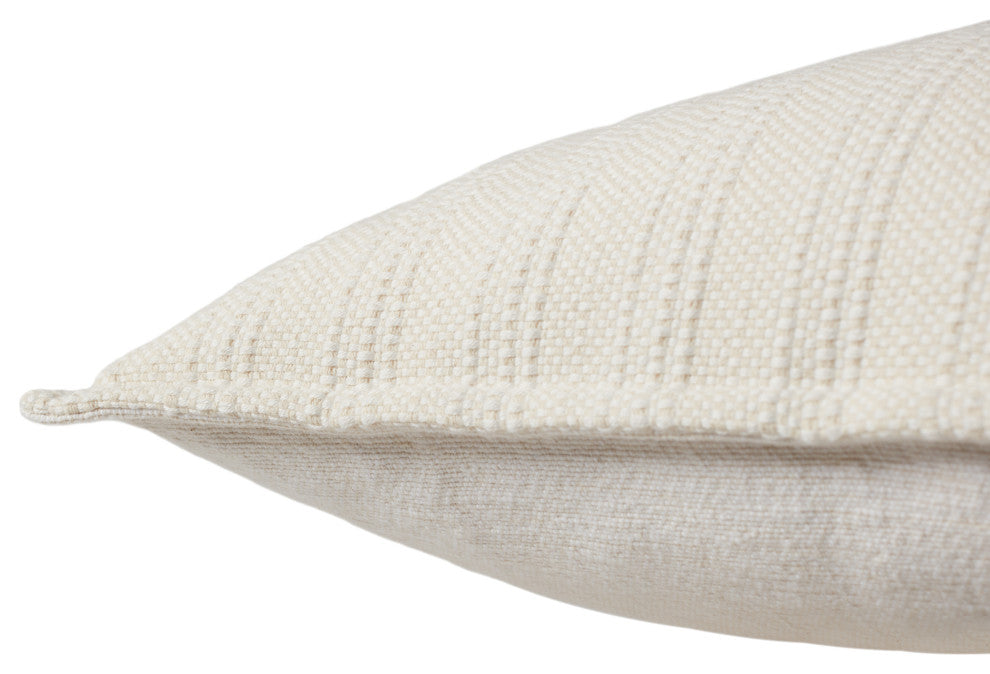 Jaipur Living Ove Striped Cream/Ivory Poly Fill Pillow 22" Square