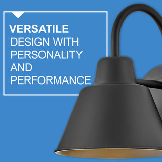 Lark Wes 10.5" Small Outdoor Gooseneck Barn Light, Black