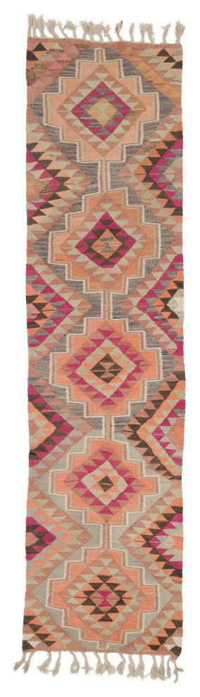 Vintage Turkish Kilim Runner 3' 1" x 11' 10", 37 in. x 142 in.