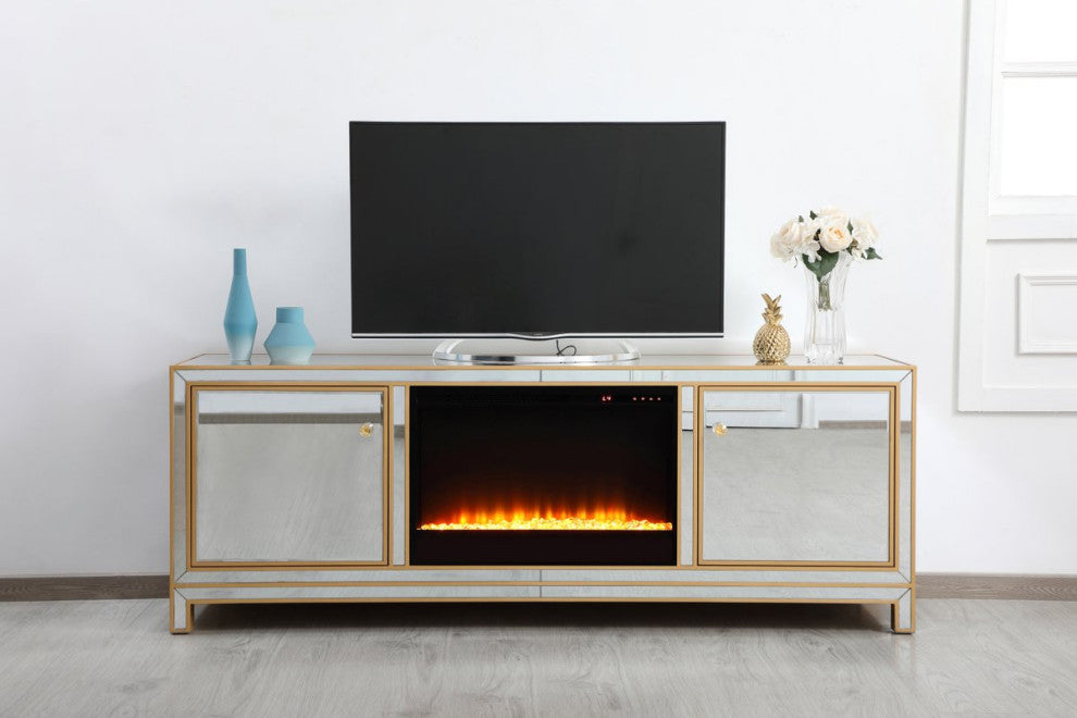 Elegant MF70172G-F2 Reflexion 72" Mirrored Tv Stand
