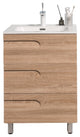 Eviva Joy 24" Maple Freestanding Bathroom Vanity With White Integrated Top