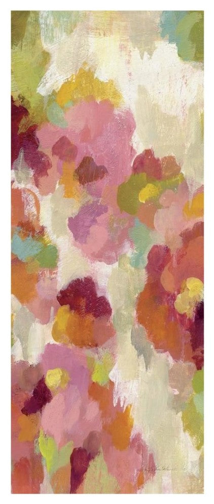 "Coral and Emerald Garden I Panel II" Paper Print by Silvia Vassileva, 14"x32"