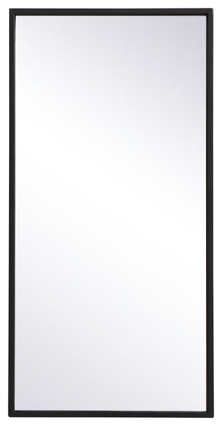 Home Living Metal Frame Rectangle Mirror 14"x28", Black