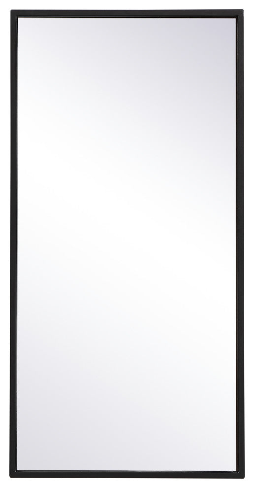 Home Living Metal Frame Rectangle Mirror 14"x28", Black