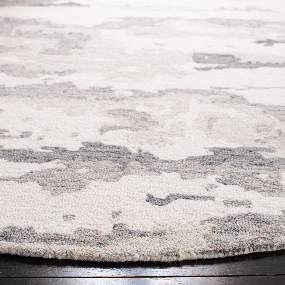 Safavieh Couture Abstract Collection, ABT465 Rug, Charcoal/Ivory, 6' Round