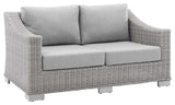 Conway Sunbrella Outdoor Patio Wicker Rattan Loveseat