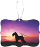 Soft Coated Wheaten Terrier Dog Sunset Design Rectangle Christmas Tree Ornament