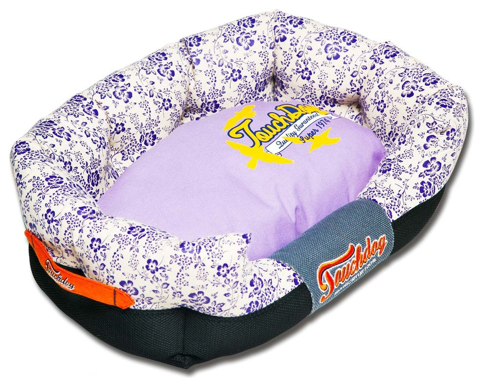 Touchdog Floral-Galore Ultra-Plush Rectangular Rounded Designer Dog Be