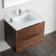 Vanity Alfred 31 With Integrated Solid Surface counter top, American Walnut, Pol
