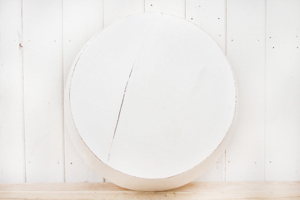 Grand Antique White Dough Bowl