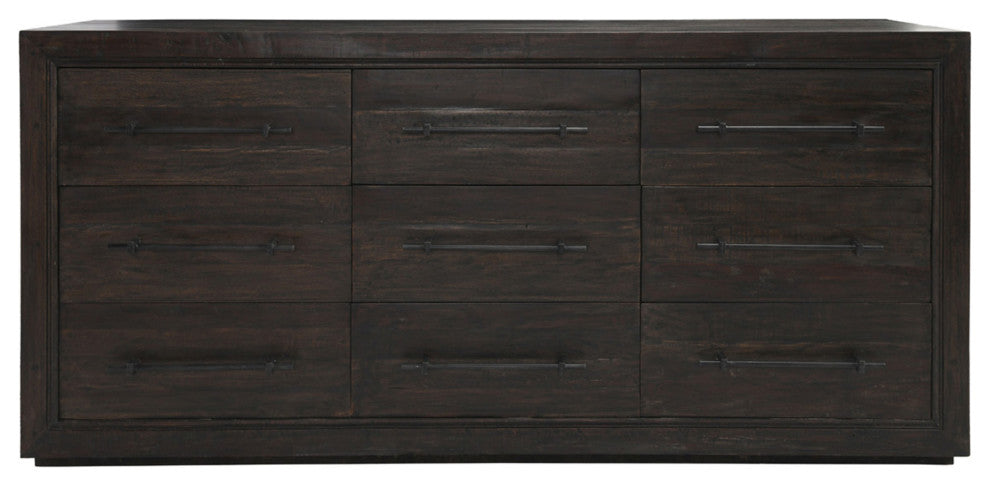 Modern Espresso Nine Drawer Dresser