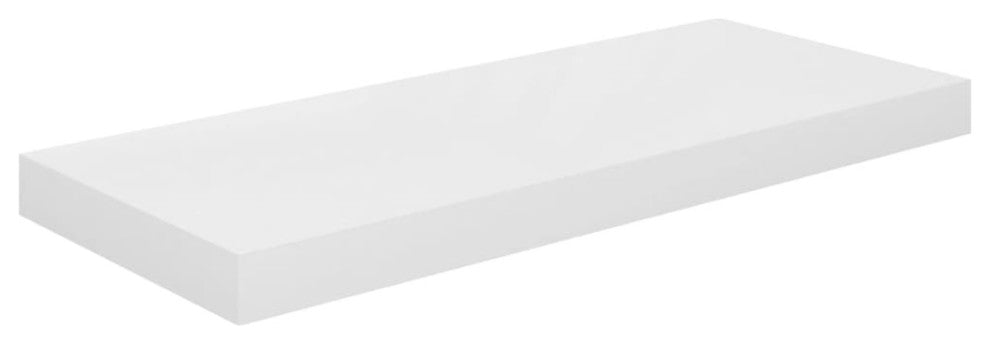 vidaXL Floating Wall Shelves 2-Piece High Gloss White 23.6"x9.3"x1.5" MDF