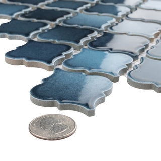 Hudson Tangier Mosaic Floor and Wall Tile, Glacier