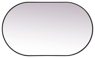Home Living Metal Frame Oval Mirror 36x60 Inch, Black