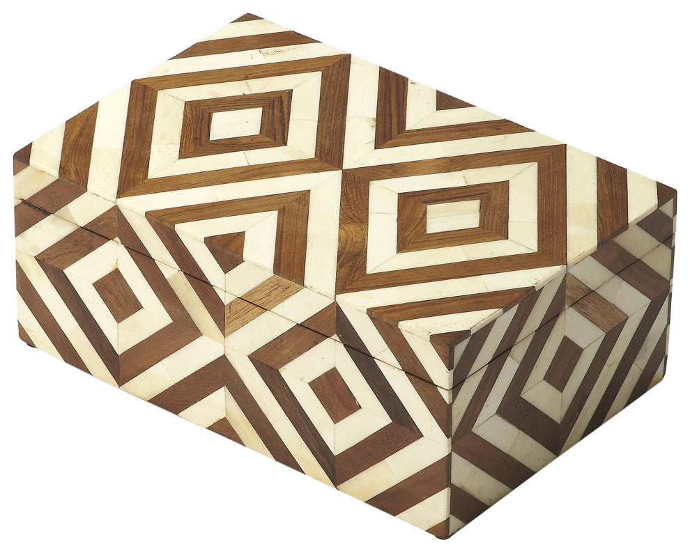 Butler Maya Wood and Bone Inlay Storage Box