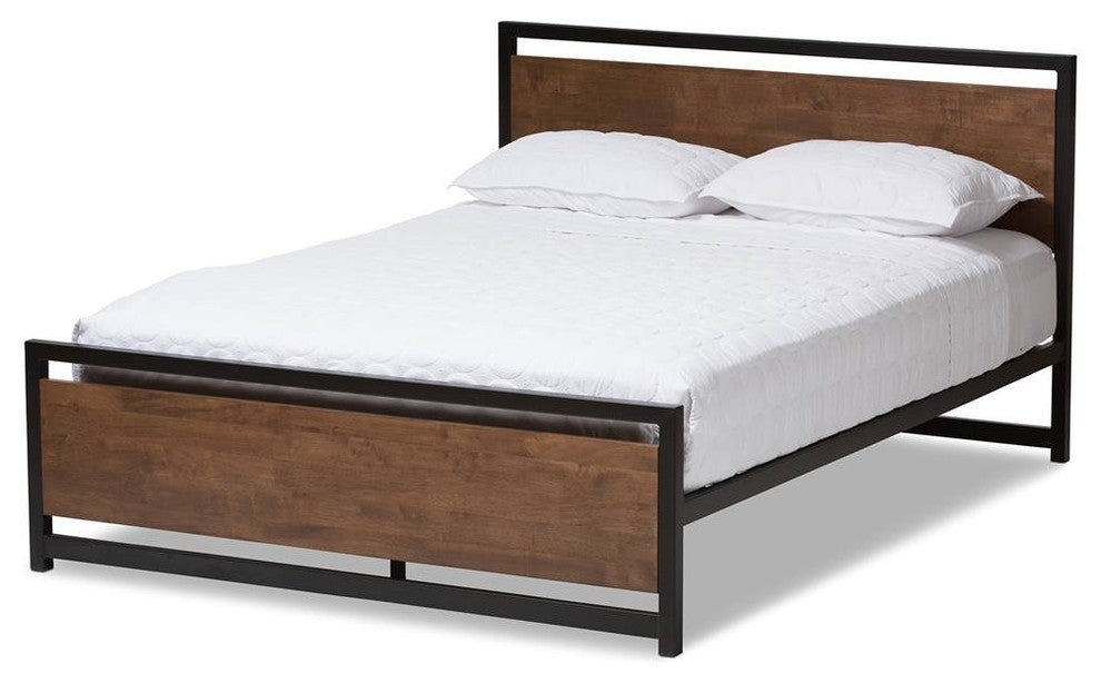 Gabby Black Finished Metal Queen Size Platform Bed