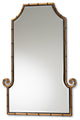 Layan Hollywood Style Gold Finished Metal Bamboo Inspired Accent Wall Mirror