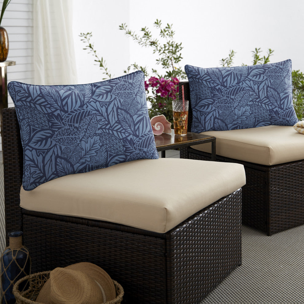 Sorra Home Maven Capri Outdoor/Indoor Corded Pillow, Set of 2, 26"x16"x6"