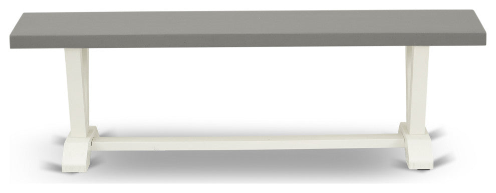 V-Style 15X60 In Dining Bench With Wirebrushed Linen White Leg And Cement Top