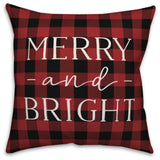 Plaid Merry And Bright 20"x20" Throw Pillow Cover