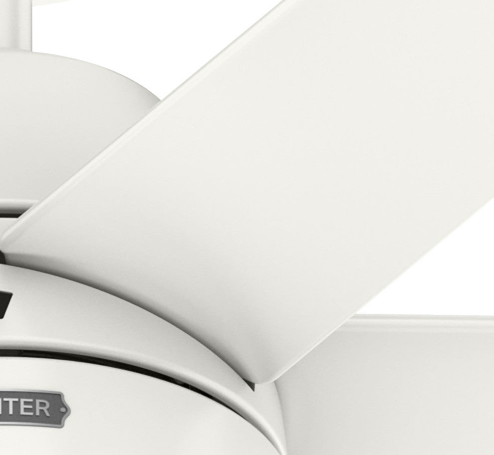 Hunter 60" Skysail Fresh White Wet Rated Ceiling Fan, LED Kit, Remote