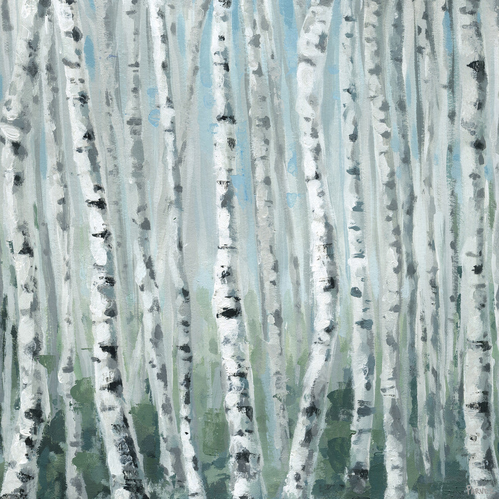 "Skinny Tree Trunks" Painting Print on Wrapped Canvas, 18"x18"