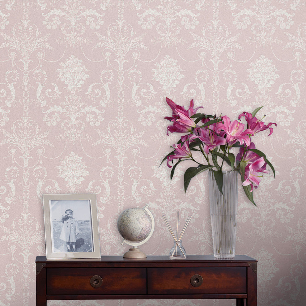 Laura Ashley Josette Wallpaper, Amethyst