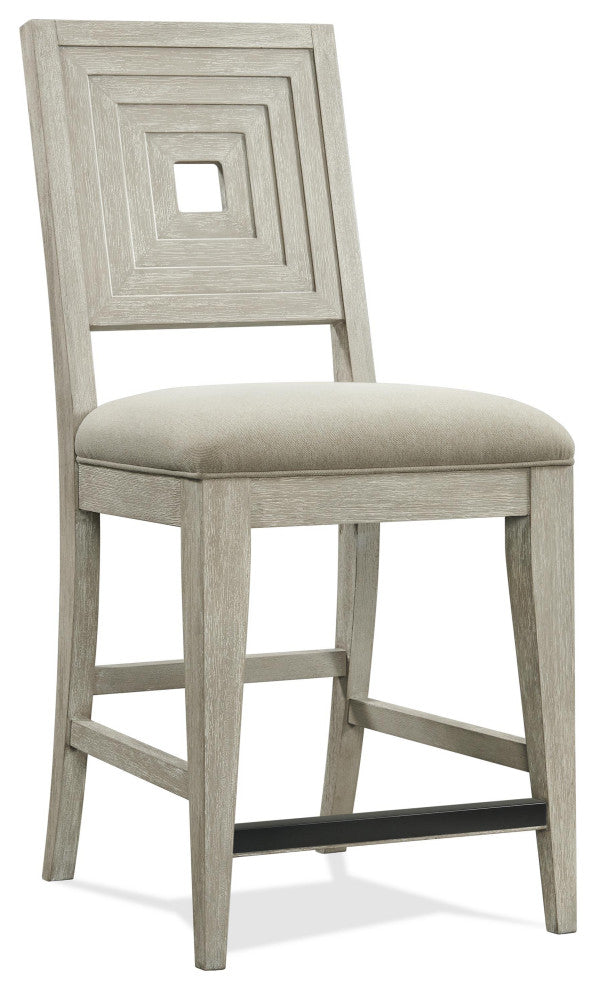 Riverside Furniture Cascade Upholstered Wood Back Counter Stool, Set of 2