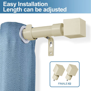 1" Wright Adjustable Curtain Rod, French White, 84"-120"