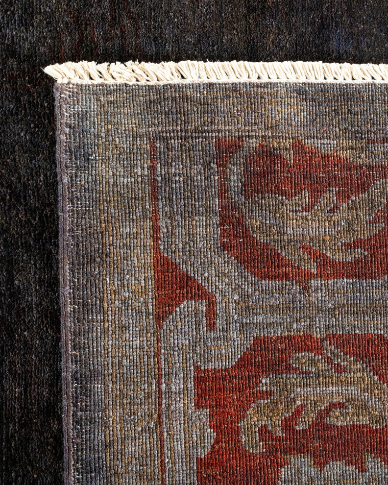 Fine Vibrance, One-of-a-Kind Hand-Knotted Area Rug Black, 6' 0" x 8' 8"