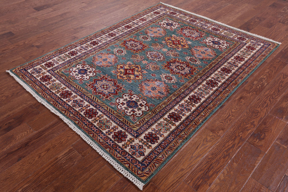 4' 11" X 6' 6" Super Kazak Hand Knotted Rug Q10356