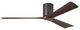 Irene-3 60" Hugger Ceiling Fan, Textured Bronze With Walnut Blades