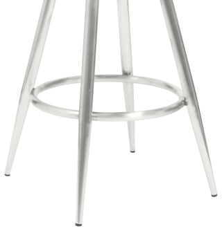 Justin 26" Counter Height Swivel Vintage Grey Faux Leather Bar Stool